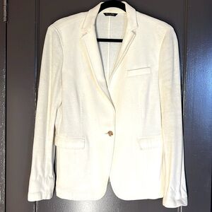 Cream knit blazer